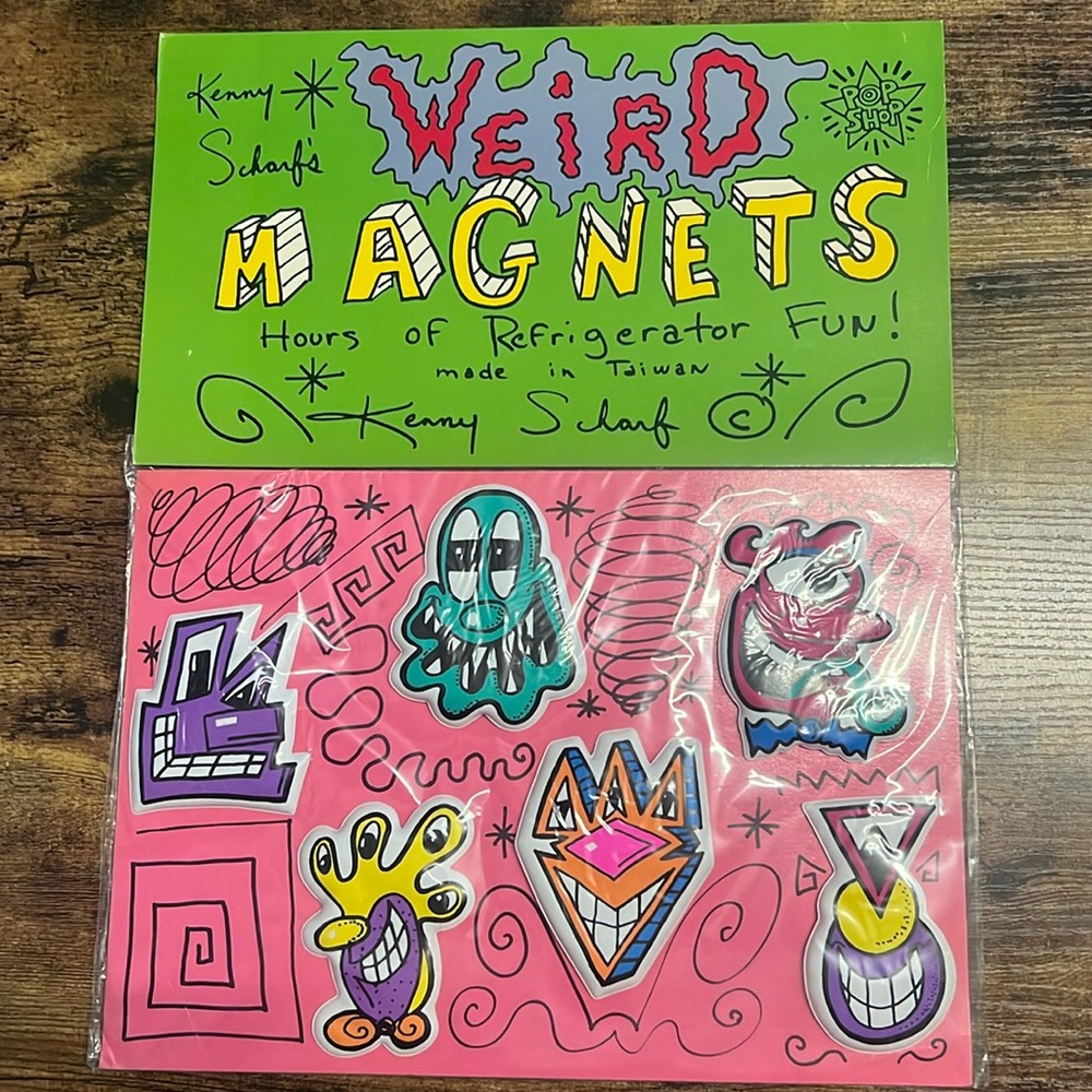"Kenny Scharf Weird Magnets", 1990's, 6-Pack, Scharf Shack, Original Sealed Pack